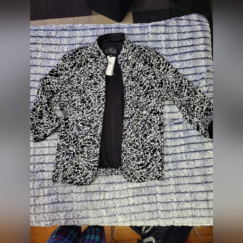 Nwt Alex Evenings Dressy Open Front Jacket Large